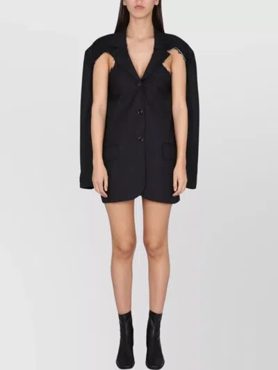 Acne Studios Tailored Jacket With Notched Lapels And Cut-outs In Black