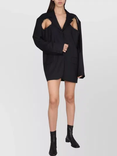 Acne Studios Tailored Jacket With Notched Lapels And Cut-outs In Black