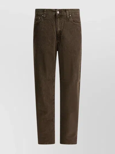 Carhartt Five-pocket Trousers With Back Patch Pockets In Brown