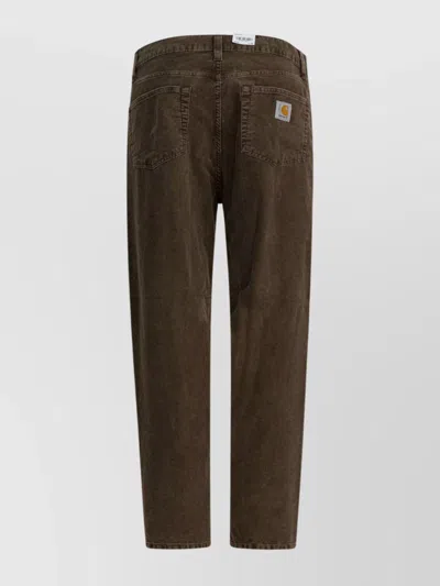 Carhartt Five-pocket Trousers With Back Patch Pockets In Brown