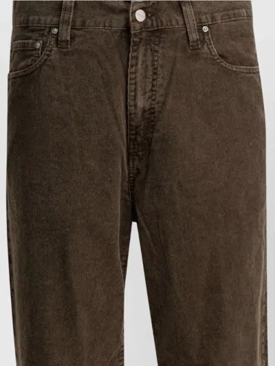 Carhartt Five-pocket Trousers With Back Patch Pockets In Brown