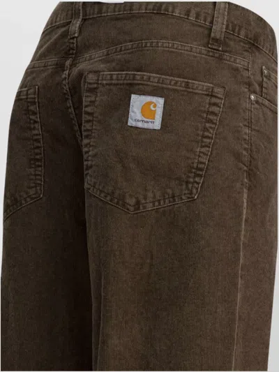 Carhartt Five-pocket Trousers With Back Patch Pockets In Brown