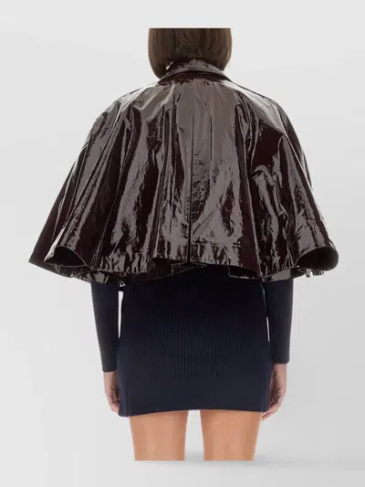 Chloé Short Sleeve Cape Jacket With Button Detail In Black