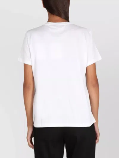 Max Mara Graphic Embroidered Crew Neck T-shirt In White
