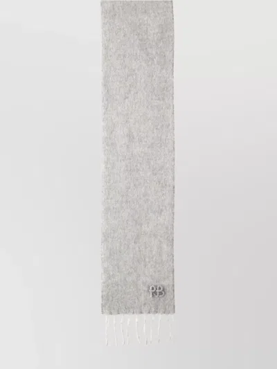 Ruslan Baginskiy Fringed Edge Scarf Accessory Collection In Gray