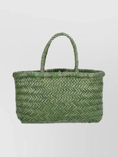 Dragon Diffusion Woven Tote Bag Dual Handles In Green