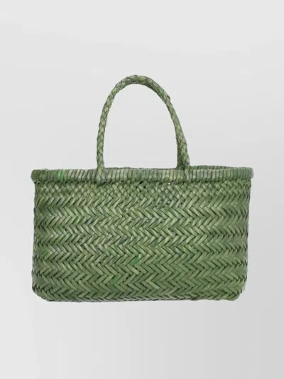 Dragon Diffusion Woven Tote Bag Dual Handles In Green