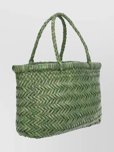 Dragon Diffusion Woven Tote Bag Dual Handles In Green