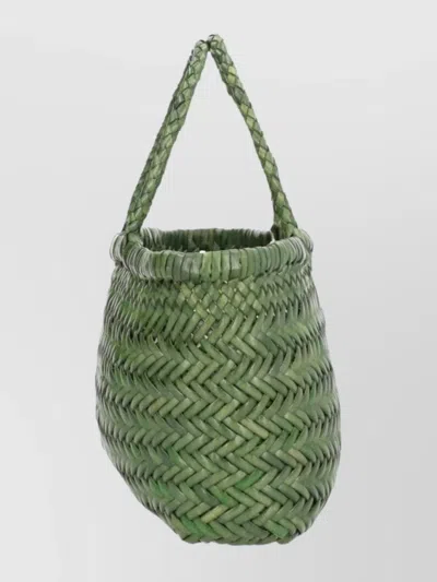 Dragon Diffusion Woven Tote Bag Dual Handles In Green