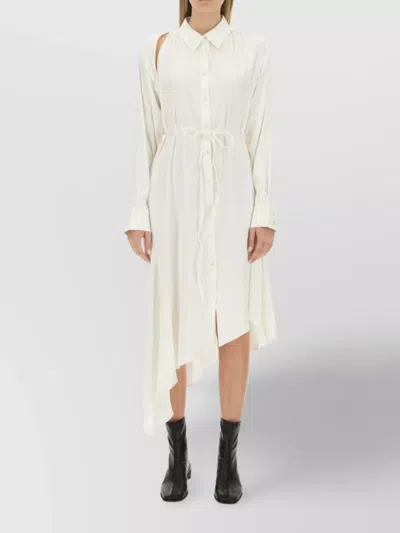 Acne Studios Asymmetric Hem Long Sleeve Dress In Animal Print