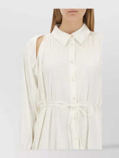 Acne Studios Asymmetric Hem Long Sleeve Dress In Animal Print