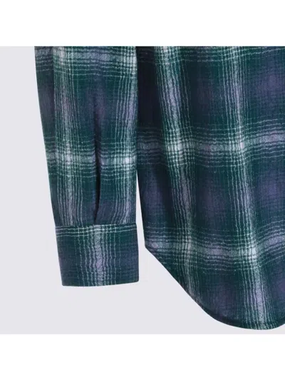 Auralee Checked Long Sleeve Button-down Shirt In Blue