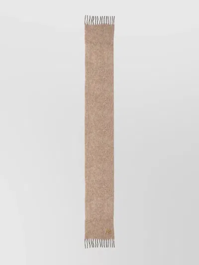 Ruslan Baginskiy Rectangular Scarf Fringed Edges In Metallic