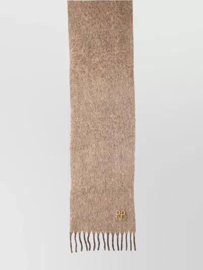 Ruslan Baginskiy Rectangular Scarf Fringed Edges In Metallic