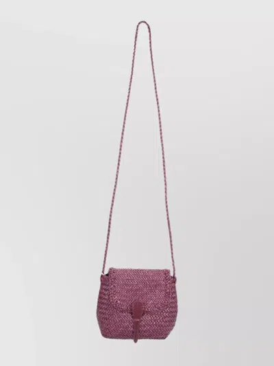Dragon Diffusion Woven Texture Shoulder Bag With Long Strap In Purple