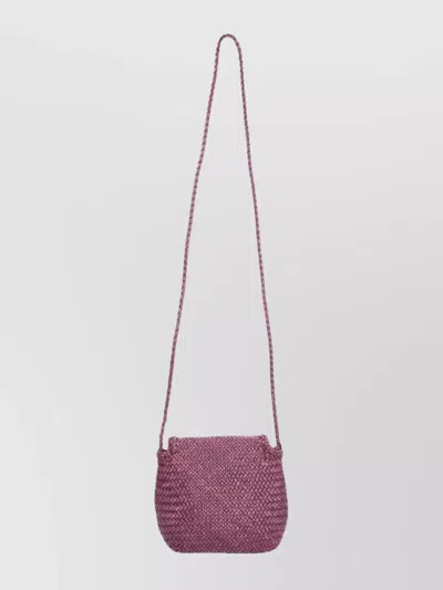 Dragon Diffusion Woven Texture Shoulder Bag With Long Strap In Purple