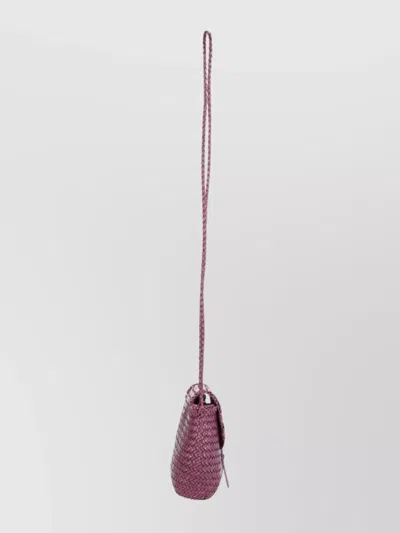 Dragon Diffusion Woven Texture Shoulder Bag With Long Strap In Purple