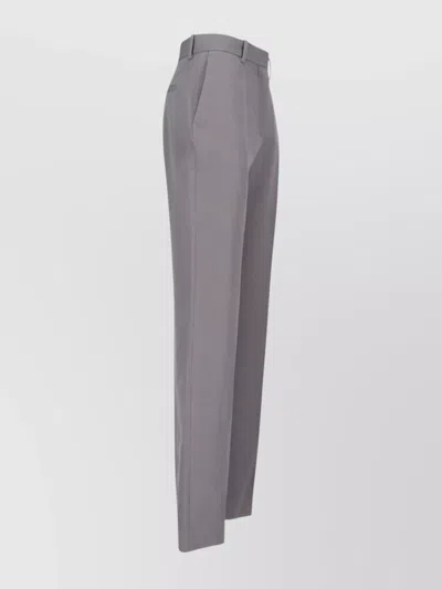 Calvin Klein Straight Leg Trousers With Belt Loops And Pockets In Gray