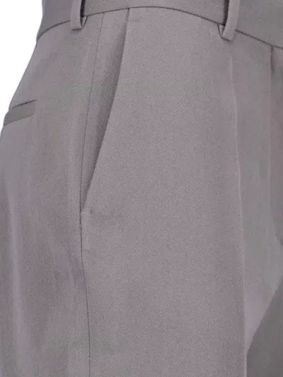 Calvin Klein Straight Leg Trousers With Belt Loops And Pockets In Gray