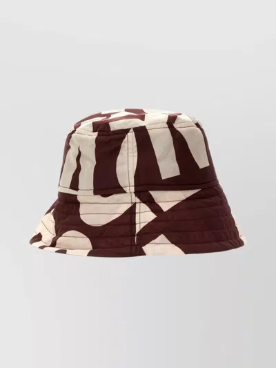 Dries Van Noten Graphic Print Wide Brim Bucket Hat In Brown