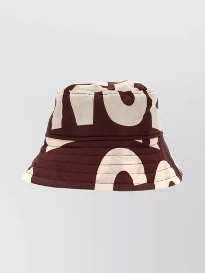 Dries Van Noten Graphic Print Wide Brim Bucket Hat In Brown