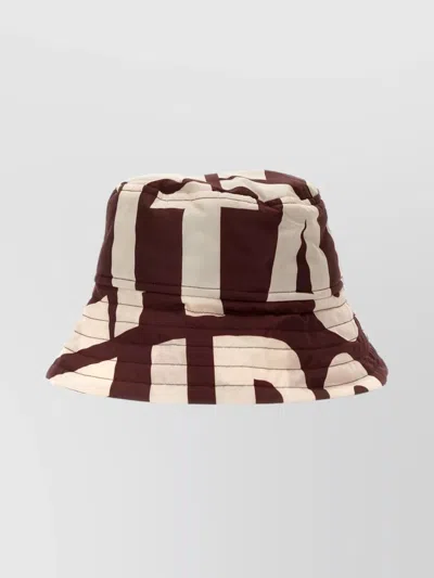 Dries Van Noten Graphic Print Wide Brim Bucket Hat In Brown