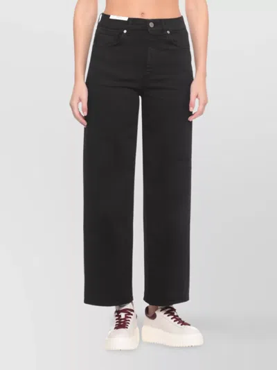 Pt Torino Straight Leg Denim Trousers With Five Pockets In Black