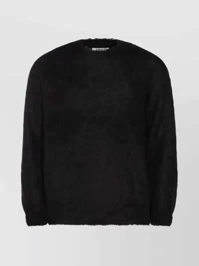 Auralee Cozy Long Sleeve Crew Neck Sweater In Black