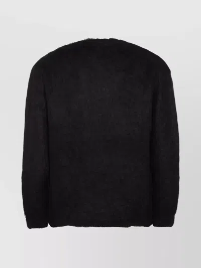 Auralee Cozy Long Sleeve Crew Neck Sweater In Black