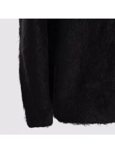 Auralee Cozy Long Sleeve Crew Neck Sweater In Black