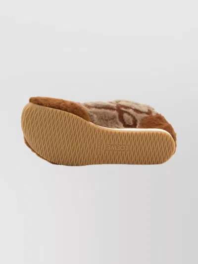 Loewe Ballet Runner 2.0 Leather-trimmed Shearling Sneakers In Brown