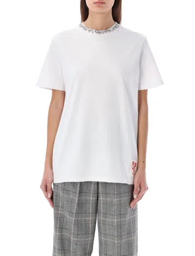 Golden Goose Short-sleeved T-shirt With Sparkling Embellishments In White