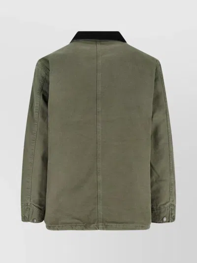 Dickies Relaxed Fit Jacket Corduroy Collar In Green