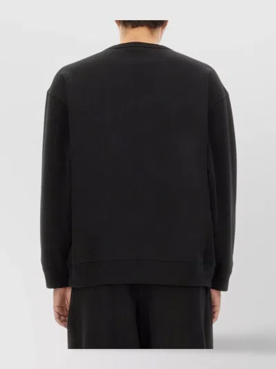 Dries Van Noten Graphic Print Crew Neck Long Sleeve Sweatshirt In Black