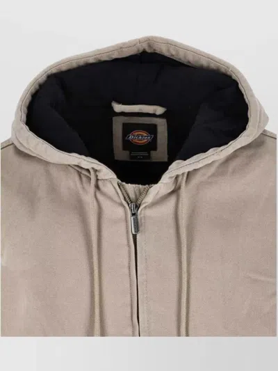 Dickies Relaxed Fit Jacket With Hood And Pockets In Neutral