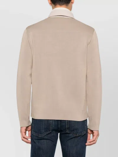 Herno Tailored Blazer With Chest Pockets And Collared Neck In Neutral