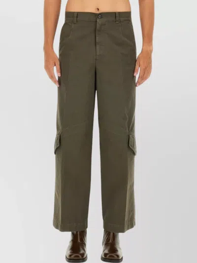 Dries Van Noten Paxford Wide Leg Cargo Trousers In Green