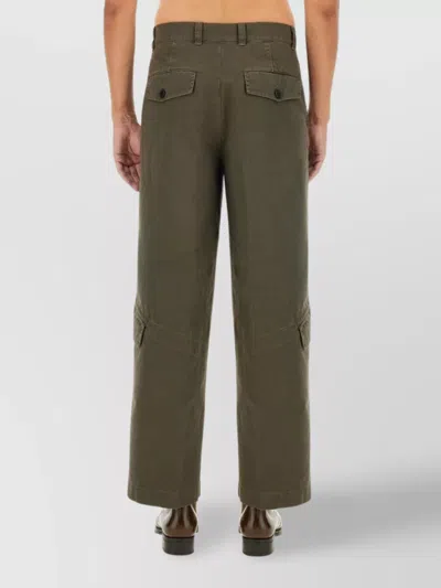 Dries Van Noten Paxford Wide Leg Cargo Trousers In Green