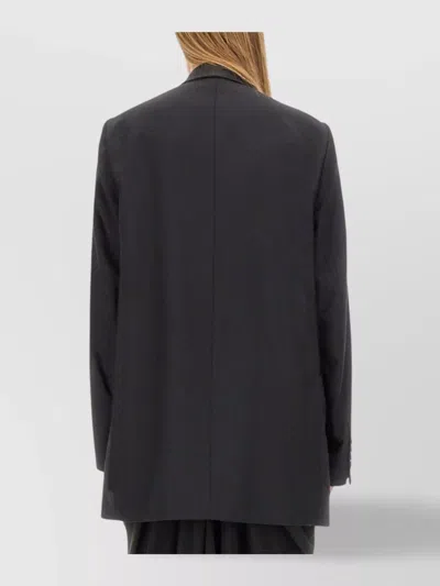 Dries Van Noten Longline Jacket With Shawl Lapel And Buttons In Black