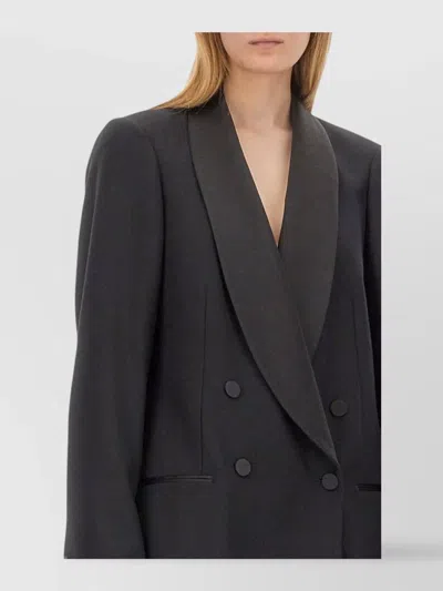 Dries Van Noten Longline Jacket With Shawl Lapel And Buttons In Black