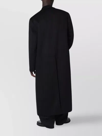 Séfr Wool Cashmere Long Coat Notched Lapel In Blue