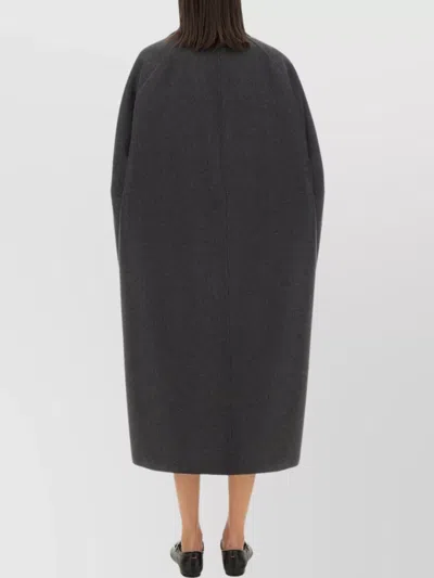 Max Mara Oversized Long Coat Notched Lapels In Blue