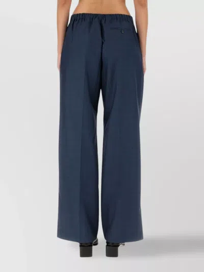 Acne Studios Wide Leg Wool Trousers Pockets In Blue