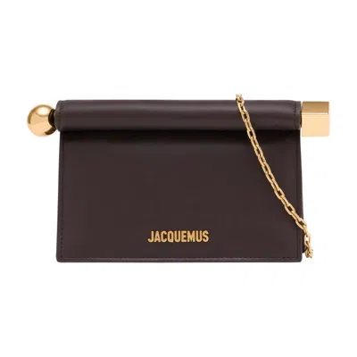 Jacquemus La Petite Pochette Rond Carré In Burgundy