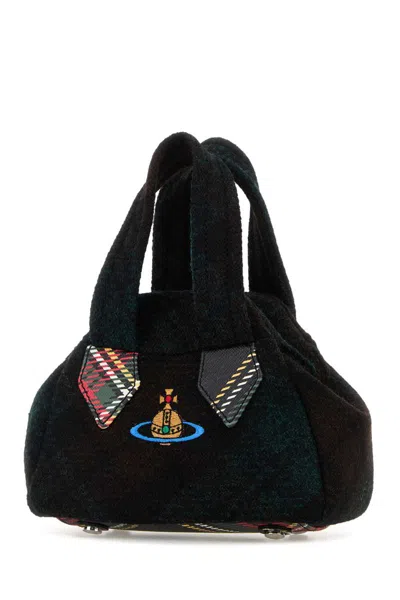 Vivienne Westwood Mini Handbag With Checkered Design And Handles In Multi