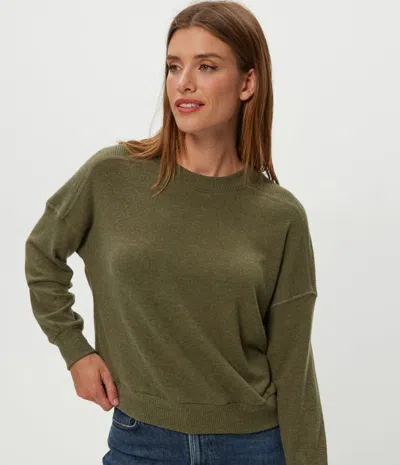 Michael Stars Marty Drop Shoulder Pullover In Green