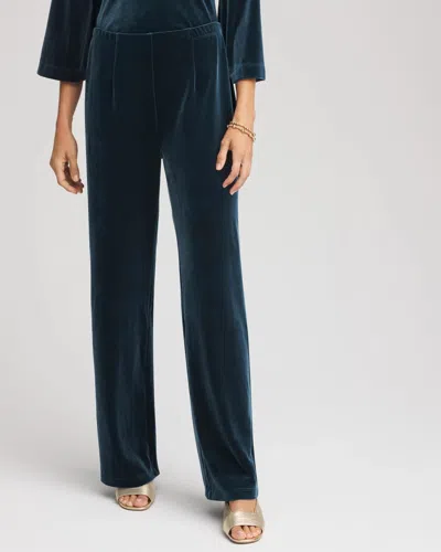 Chico's Travelers Velvet Pants In Teal Shadow In Blue
