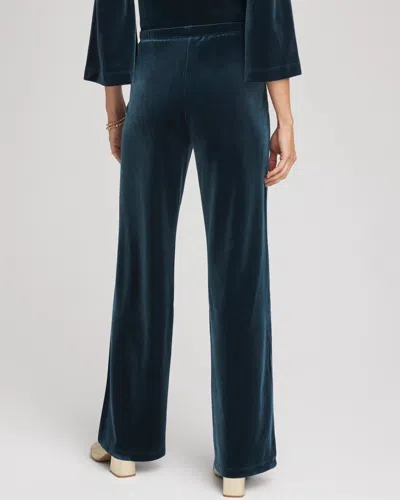 Chico's Travelers Velvet Pants In Teal Shadow In Blue