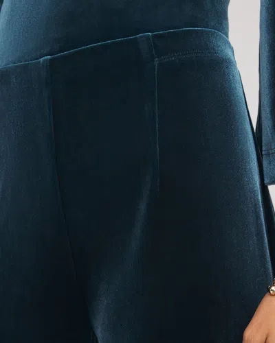 Chico's Travelers Velvet Pants In Teal Shadow In Blue
