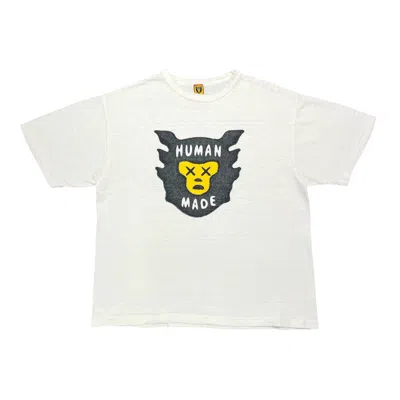 Pre-owned Rhude Human Made X Kaws Bear Short Sleeve Tee Shirt Cream In White